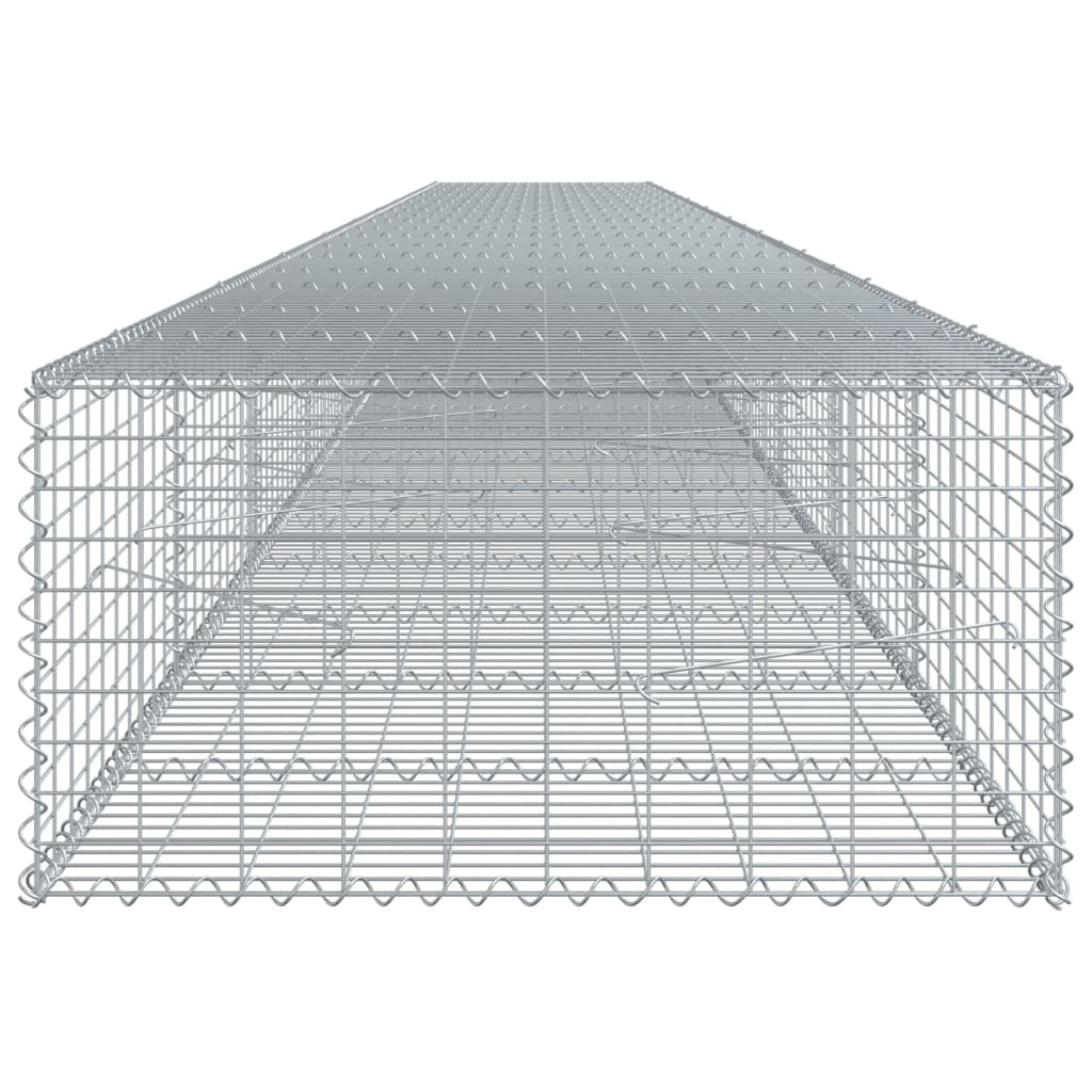 vidaXL Coș gabion cu capac, 1000x100x50 cm, fier galvanizat