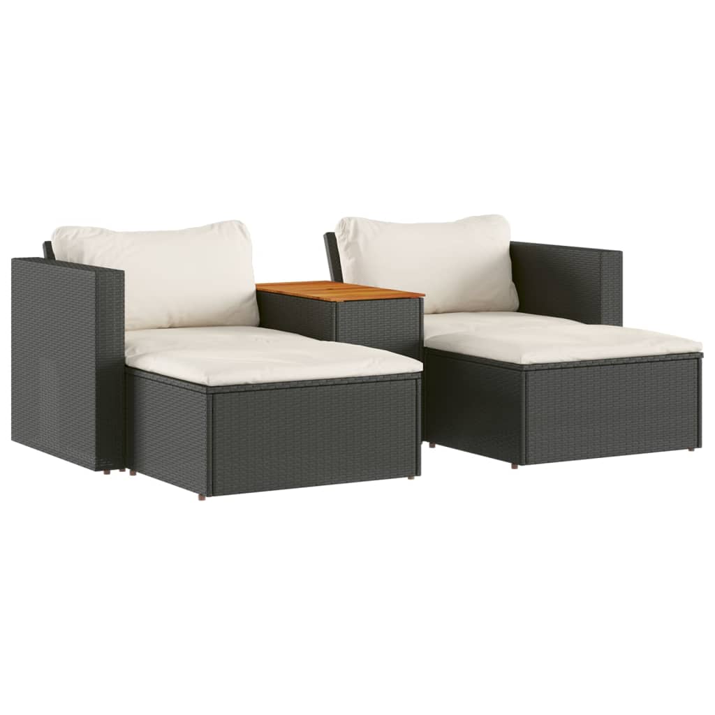 vidaXL Set mobilier de grădină cu perne, 5 piese,poliratan/lemn acacia