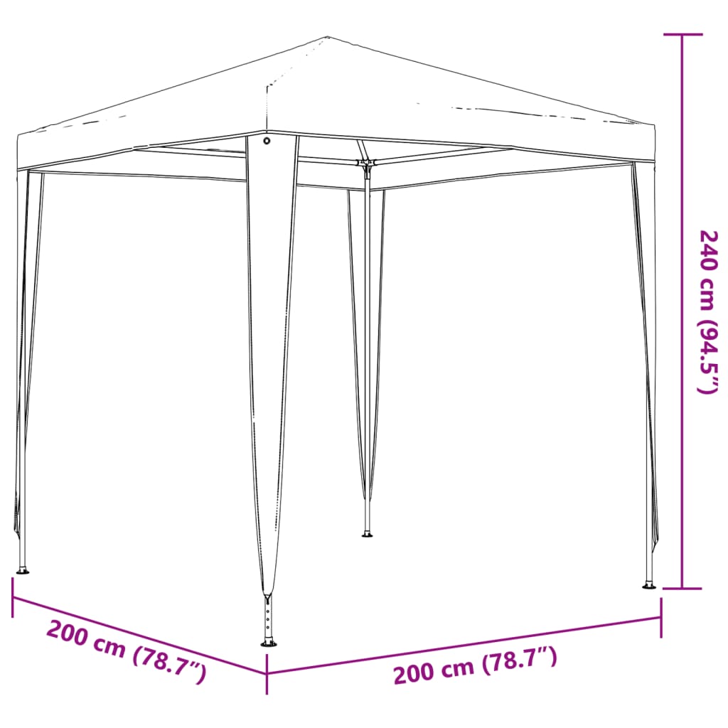 vidaXL Cort de petrecere profesional, verde, 2 x 2 m