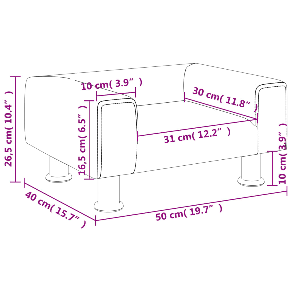 vidaXL Canapea pentru copii, negru, 50x40x26,5 cm, catifea