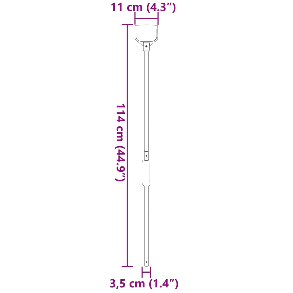 vidaXL Mâner de furcă telescopic, argintiu, Ø11x114 cm, oțel