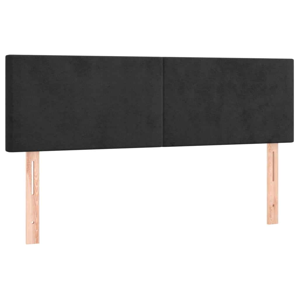 vidaXL Pat box spring cu saltea, negru, 140x190 cm, catifea