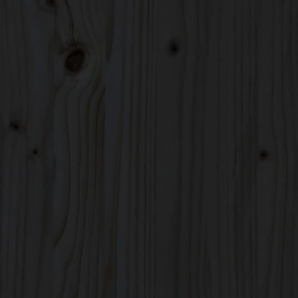 vidaXL Jardinieră cu raft, negru, 54x34,5x81 cm, lemn masiv de pin