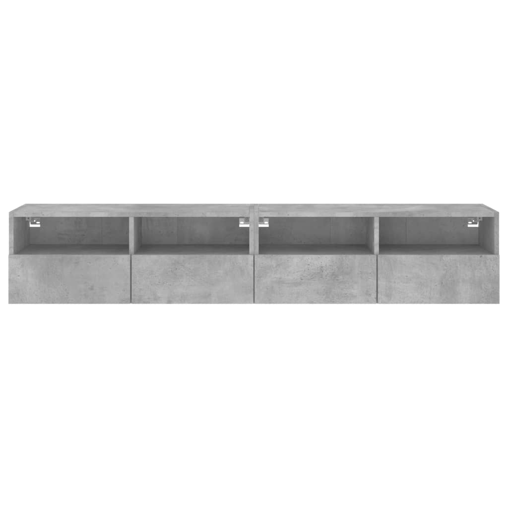 vidaXL Comode TV de perete, 2 buc., gri beton, 80x30x30 cm, lemn