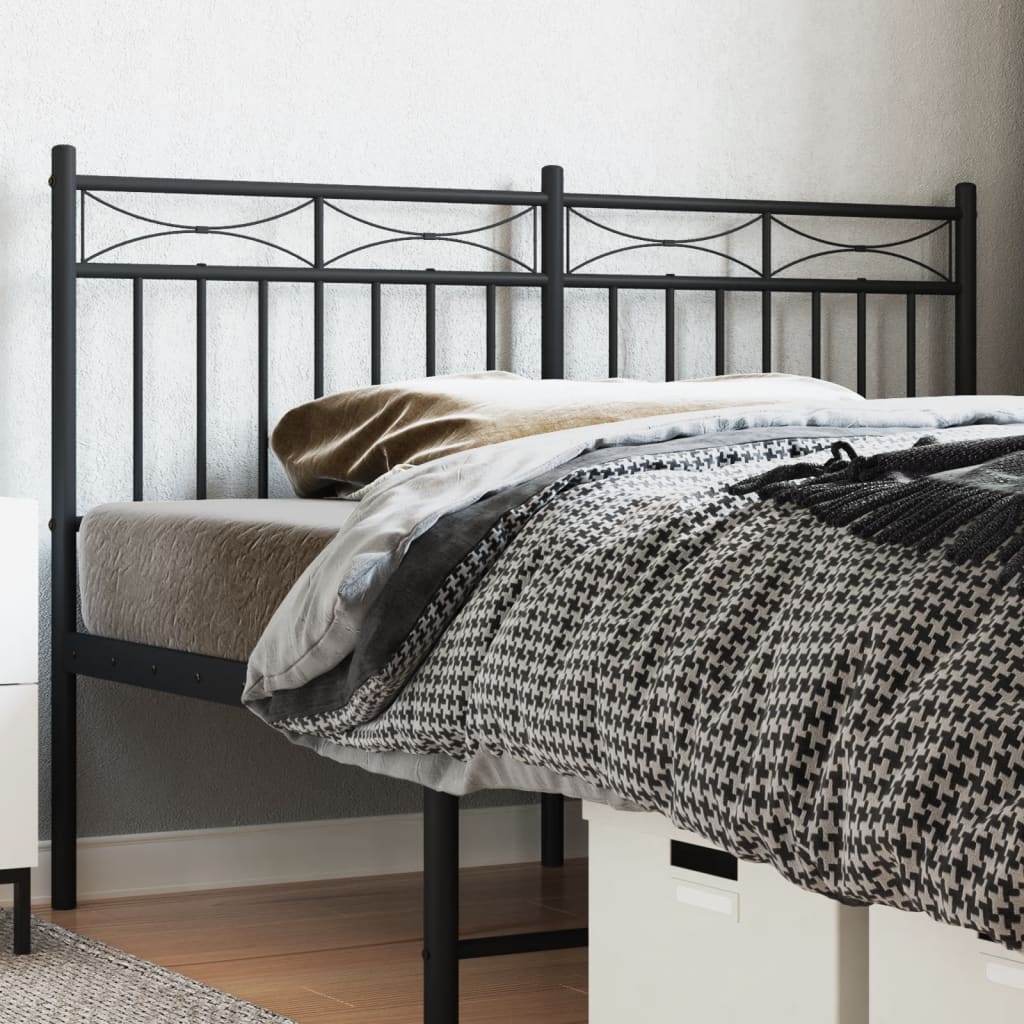 vidaXL Tăblie de pat metalică, negru, 160 cm