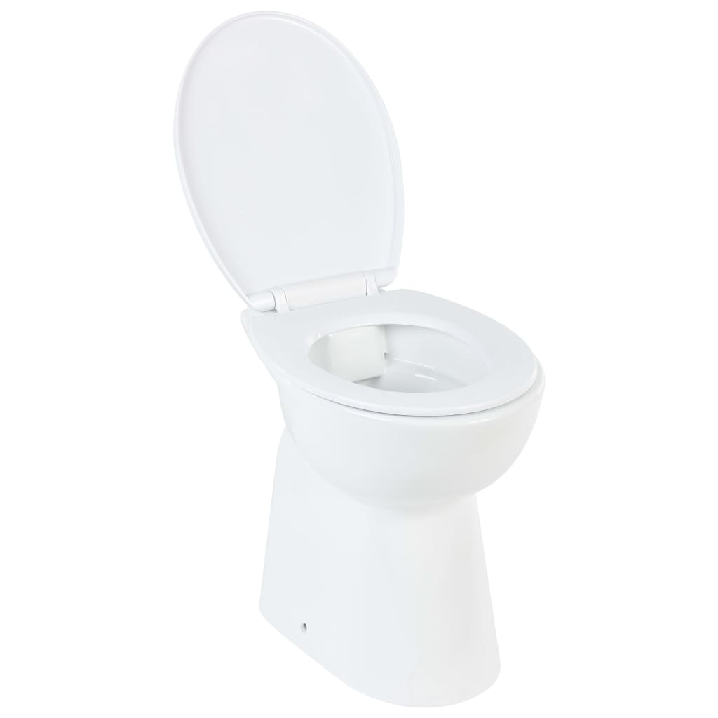 vidaXL Vas WC fără ramă, închidere silențioasă, + 7 cm, alb, ceramică