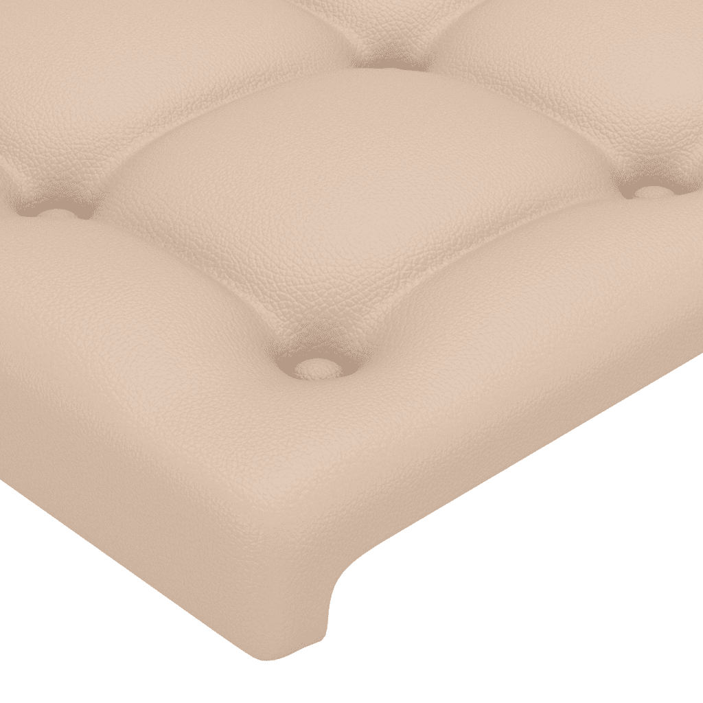 vidaXL Pat box spring cu saltea, cappuccino, 80x200 cm piele ecologică