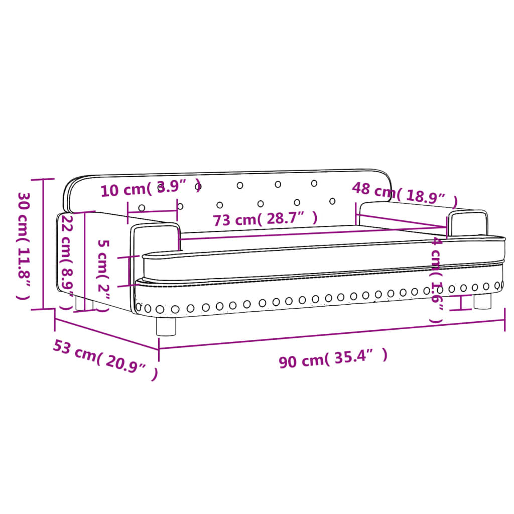 vidaXL Canapea pentru copii, maro, 90x53x30 cm, catifea