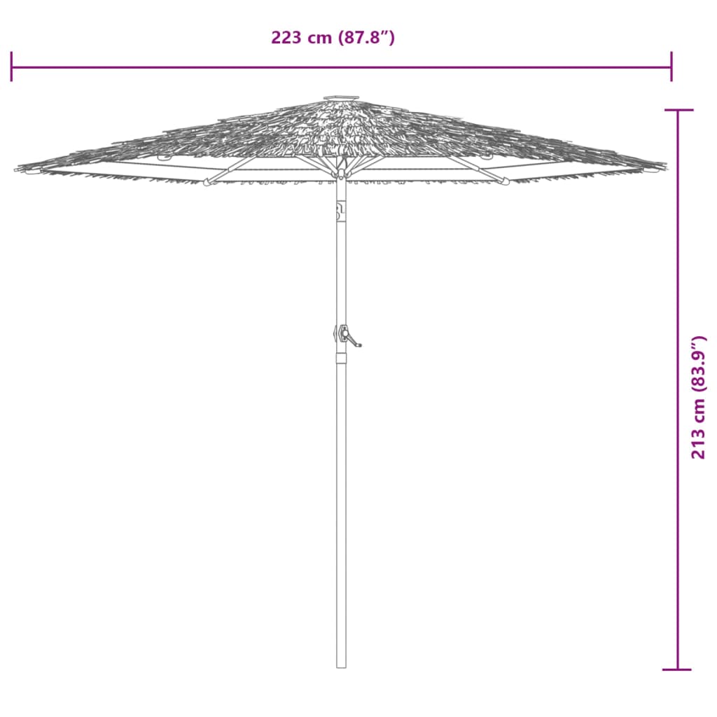 vidaXL Umbrelă soare de grădină cu stâlp din oțel, maro 223x223x213 cm