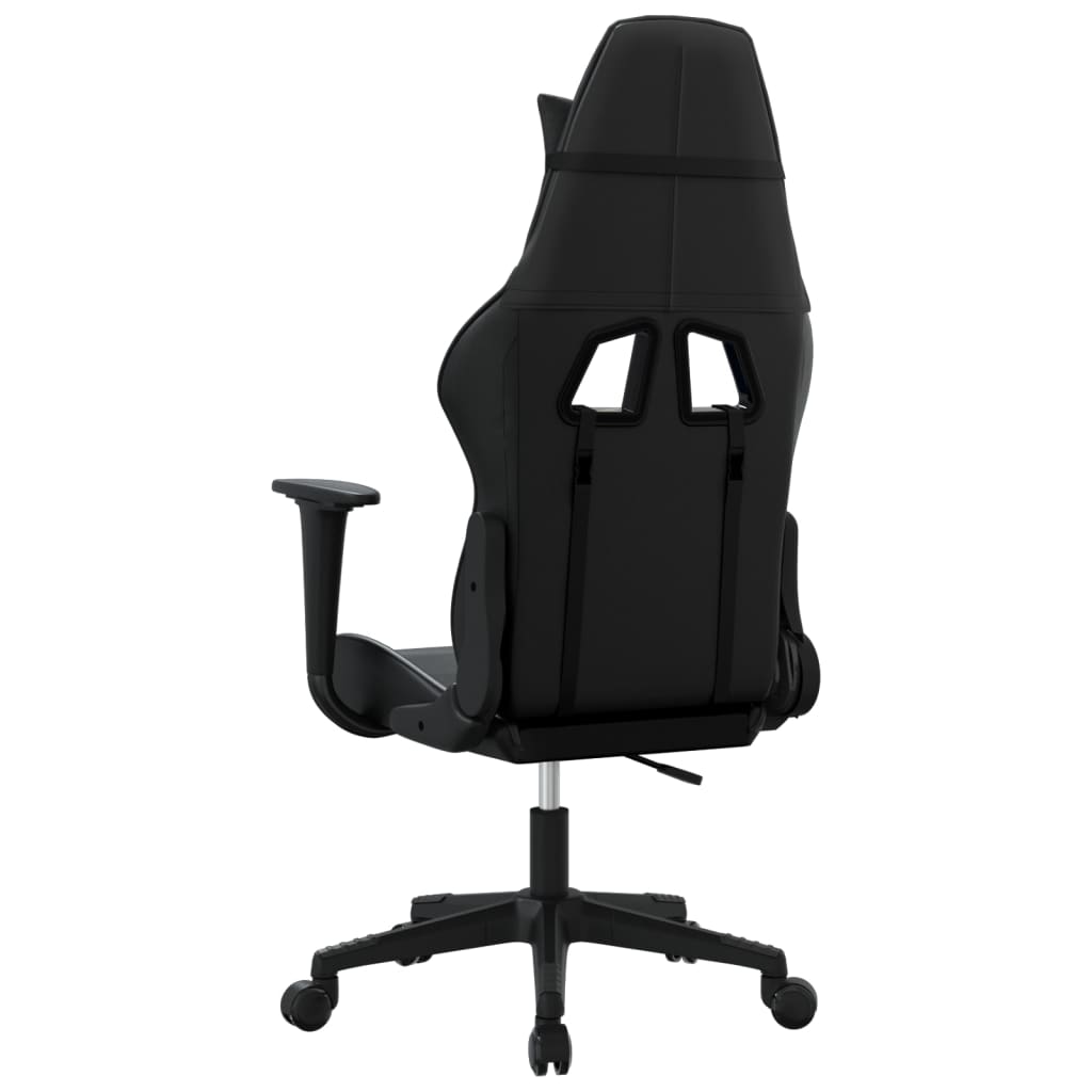 vidaXL Scaun de gaming de masaj, negru, piele ecologică