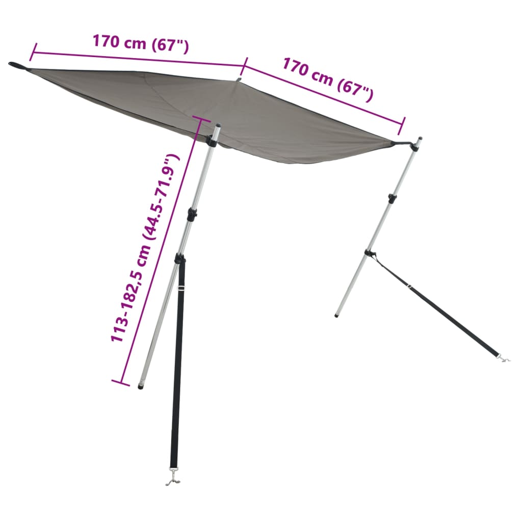vidaXL Set extensie parasolar T-Top gri antracit 170x170x(113-182,5)cm