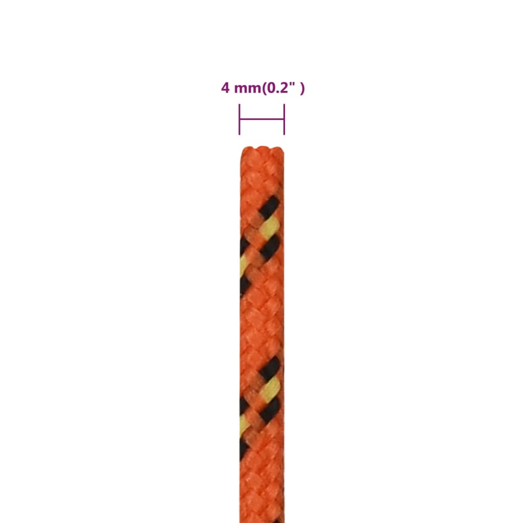 vidaXL Frânghie de barcă, portocaliu, 4 mm, 100 m, polipropilenă
