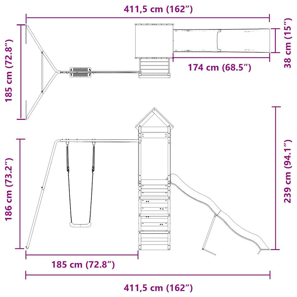 vidaXL Set de joacă pentru exterior, lemn de pin impregnat