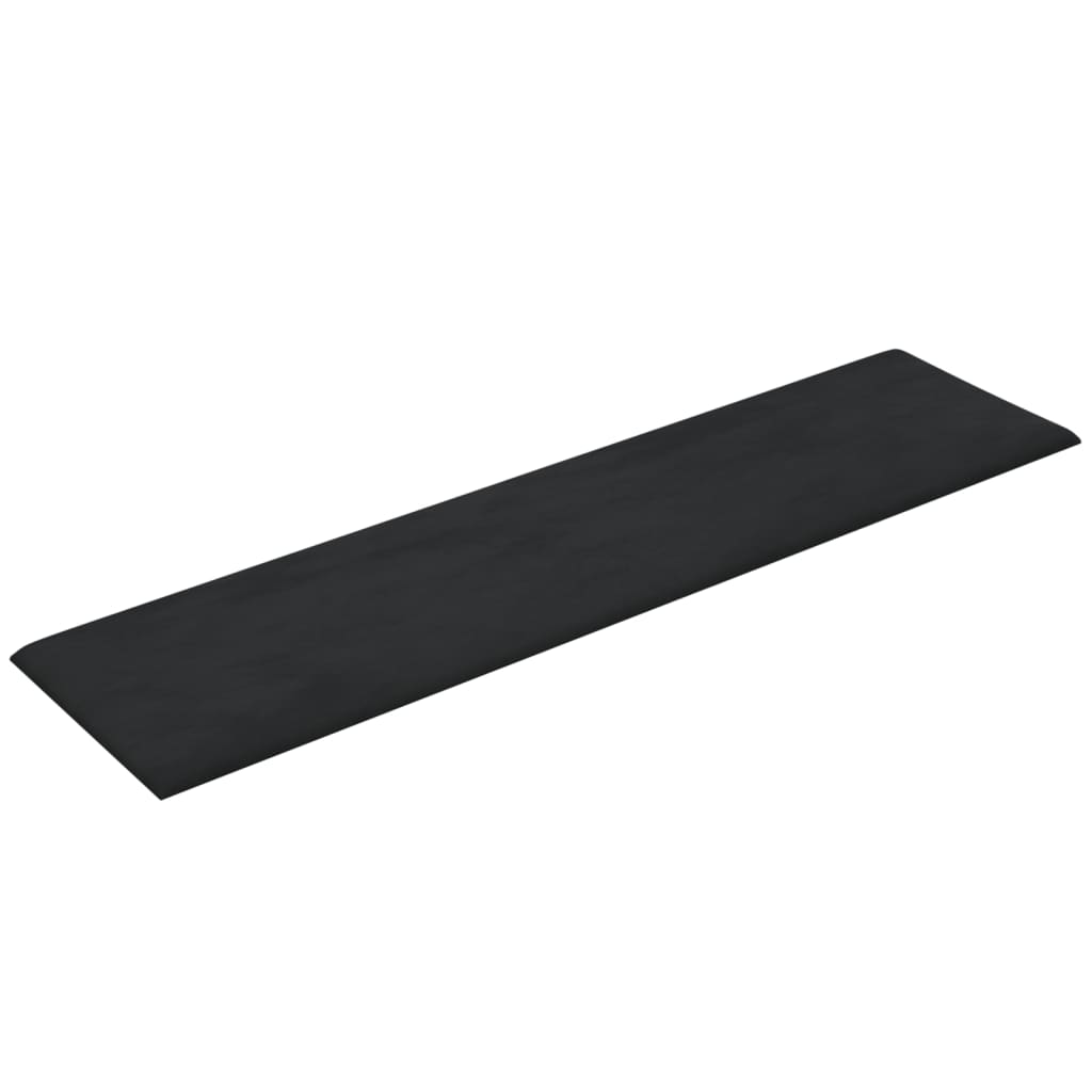 vidaXL Panouri de perete 12 buc. Negru 60x15 cm catifea 1,08 m²