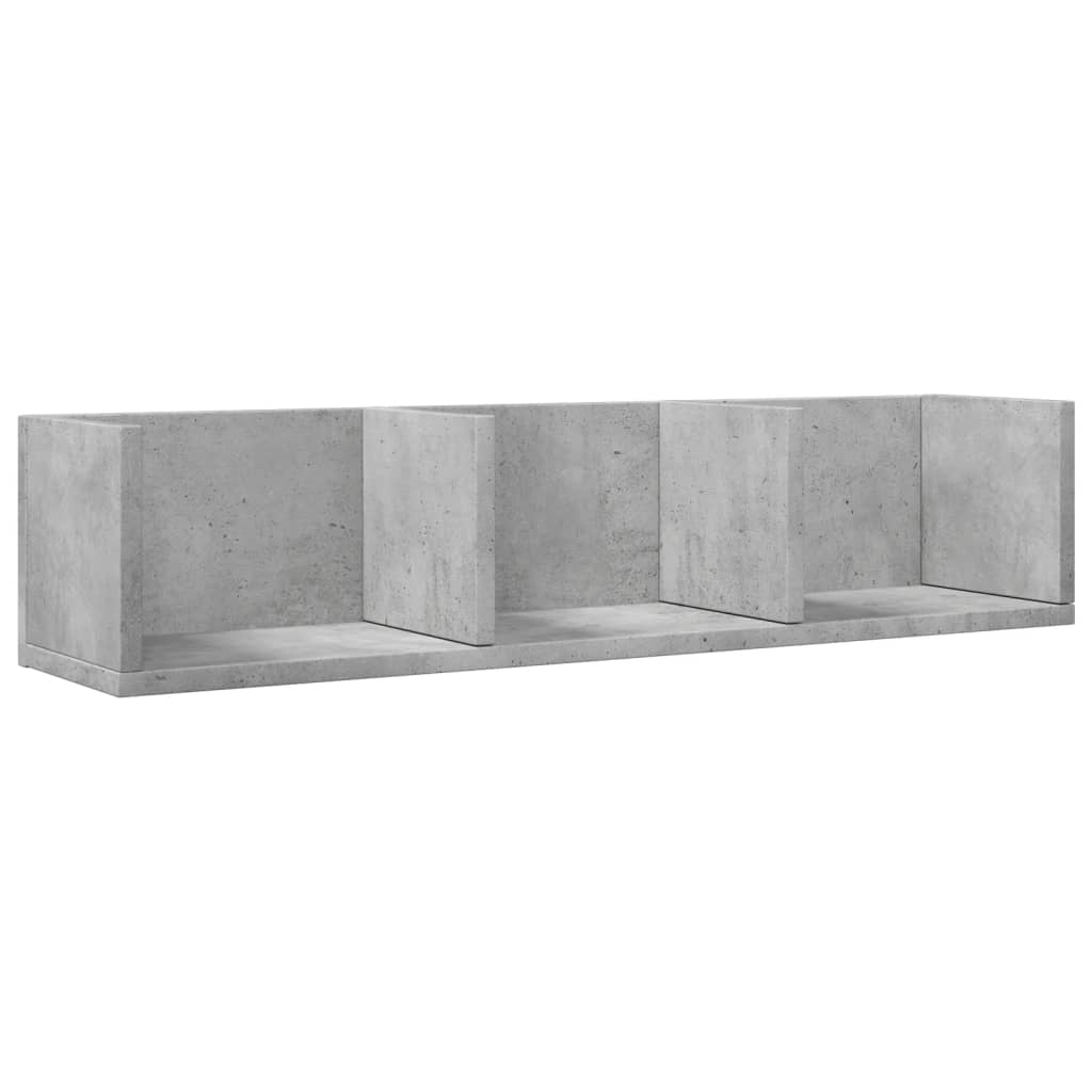 vidaXL Dulapuri perete, 2 buc., gri beton 75x18x16,5 cm lemn prelucrat