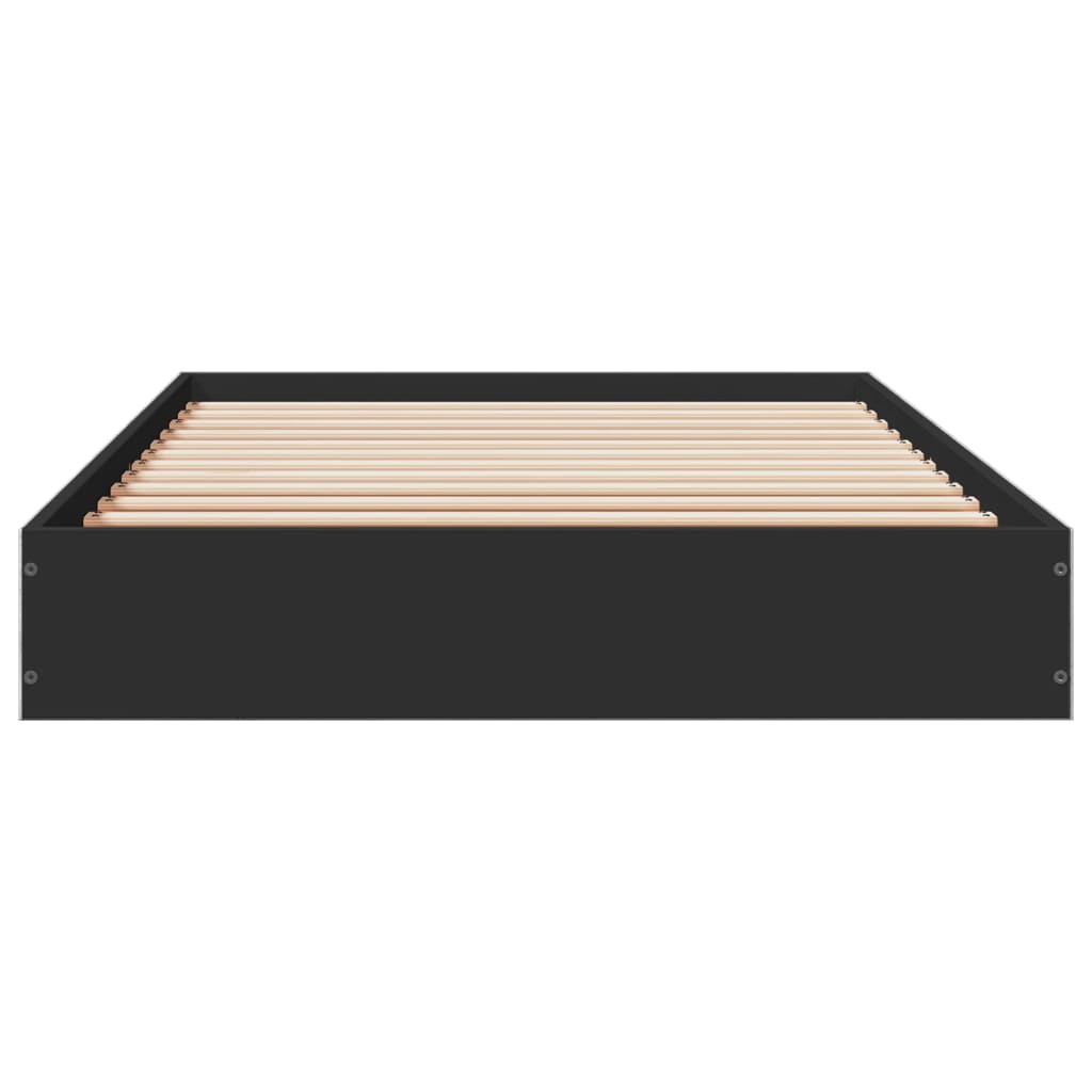 vidaXL Cadru de pat, negru, 75x190 cm, lemn prelucrat