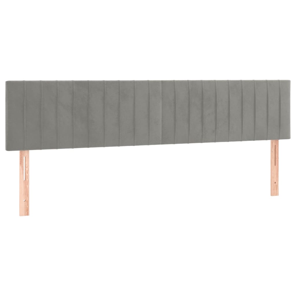 vidaXL Pat box spring cu saltea, gri deschis, 180x200 cm, catifea