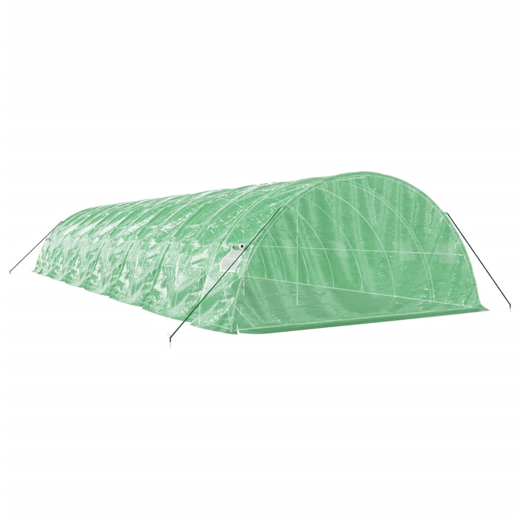 vidaXL Seră cu cadru din oțel, verde, 70 m², 14x5x2,3 m