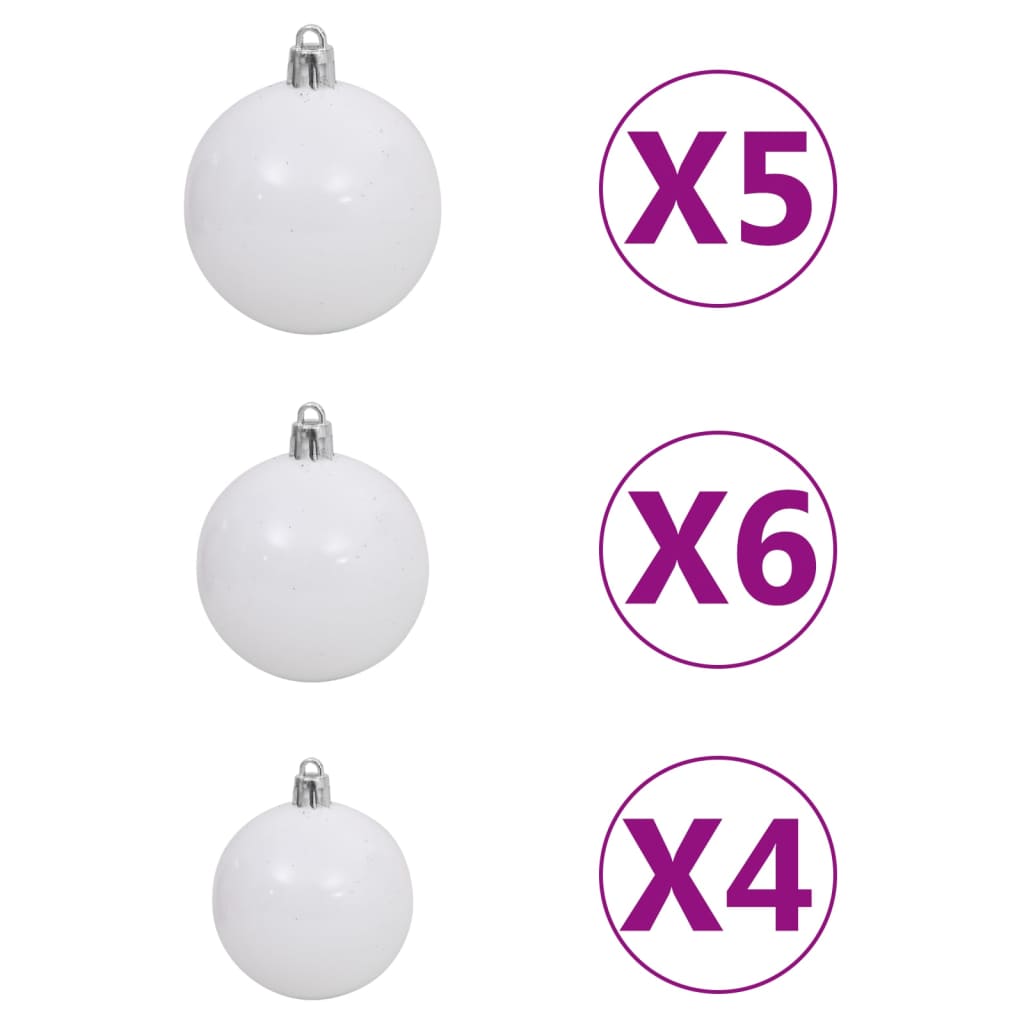 vidaXL Brad Crăciun pre-iluminat cu set globuri, roz, 180 cm, PVC