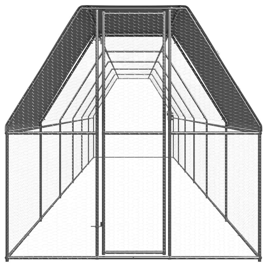 vidaXL Coteț de păsări, 2x12x2 m, oțel galvanizat