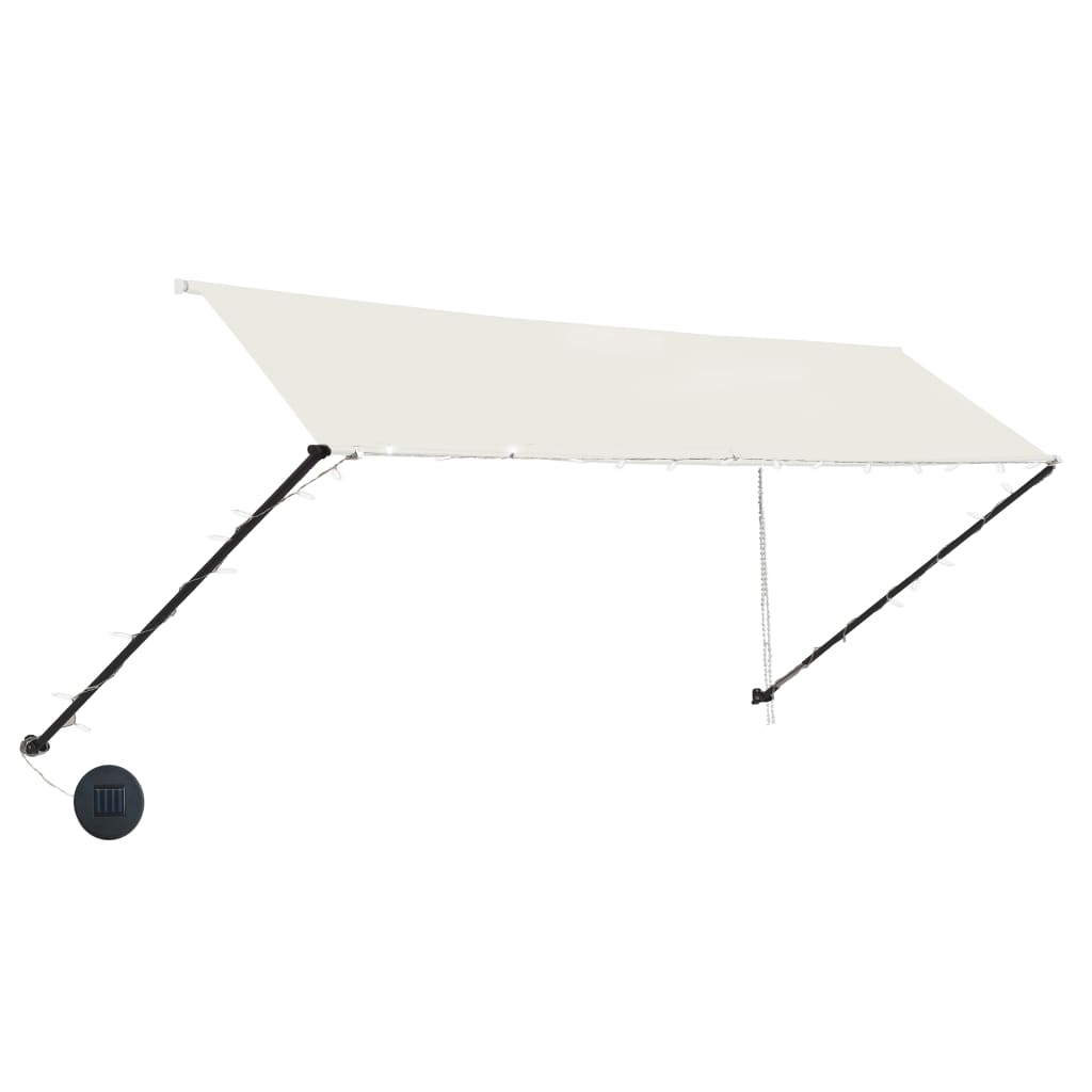 vidaXL Copertină retractabilă cu LED, crem, 350 x 150 cm