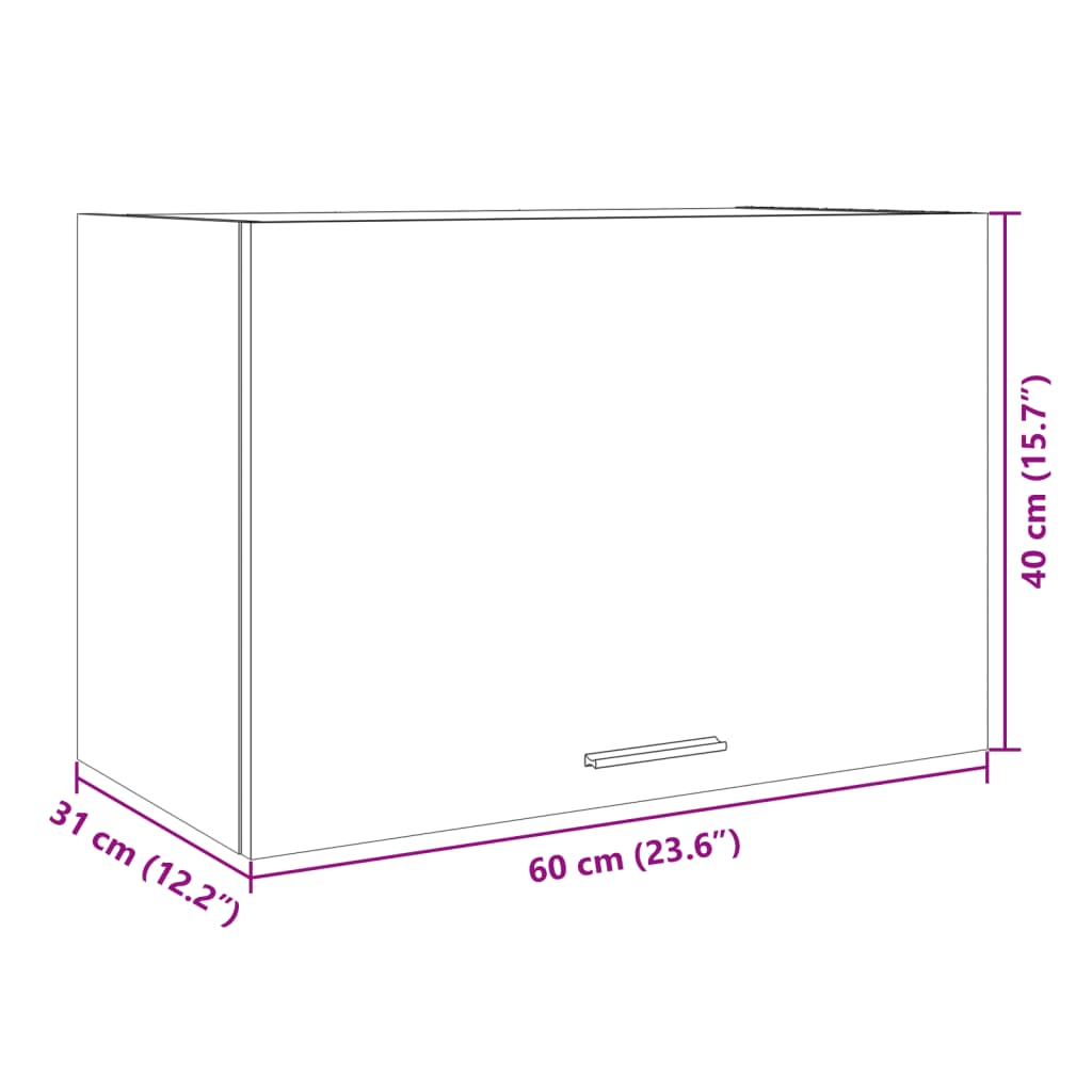 vidaXL Dulap suspendat, stejar Sonoma, 60 x 31 x 40 cm, PAL