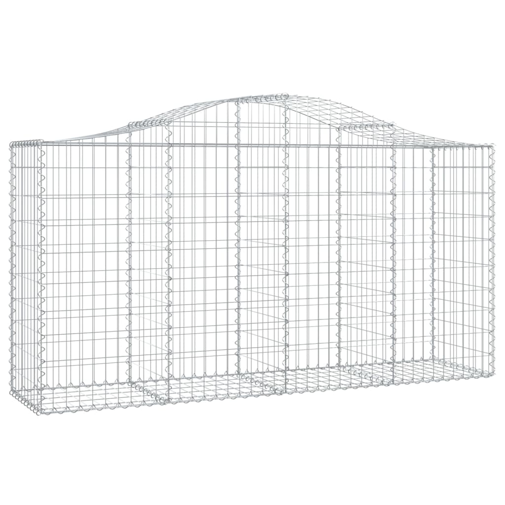 vidaXL Coșuri gabion arcuite 2 buc, 200x50x100/120 cm fier galvanizat