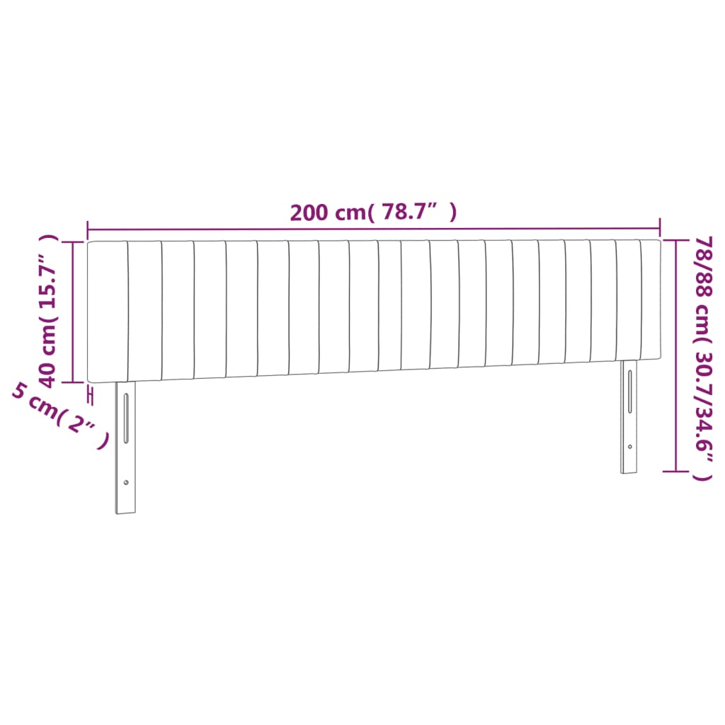 vidaXL Tăblii de pat, 2 buc, roz, 100x5x78/88 cm, catifea