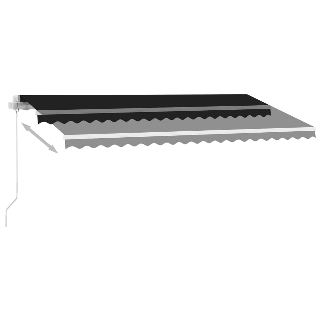 vidaXL Copertină retractabilă manual cu LED, antracit, 450x300 cm