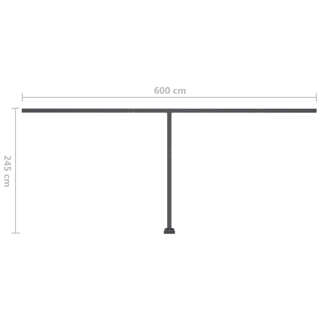 vidaXL Copertină retractabilă manual cu LED, crem, 600x350 cm