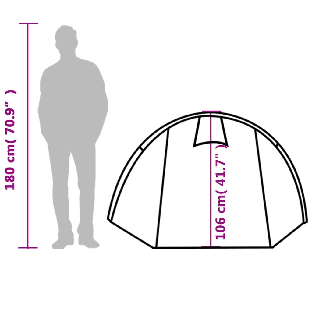 vidaXL Cort de camping tunel pentru 4 persoane, albastru, impermeabil