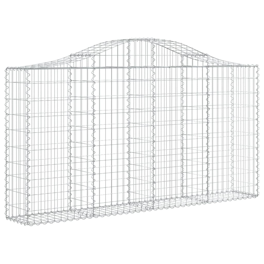 vidaXL Coșuri gabion arcuite 12 buc, 200x30x100/120 cm fier galvanizat