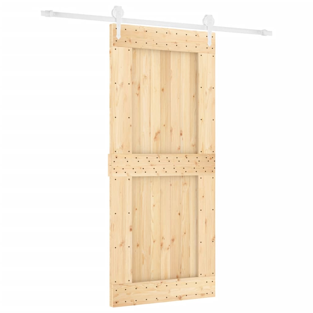 vidaXL Ușă glisantă cu set feronerie, 90x210 cm, lemn masiv de pin