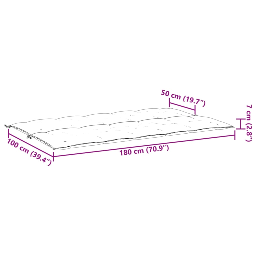 vidaXL Pernă bancă de grădină antracit 180x(50+50)x7cm material oxford