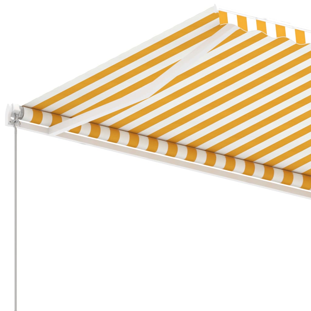 vidaXL Copertină retractabilă manual, galben/alb, 300x250 cm