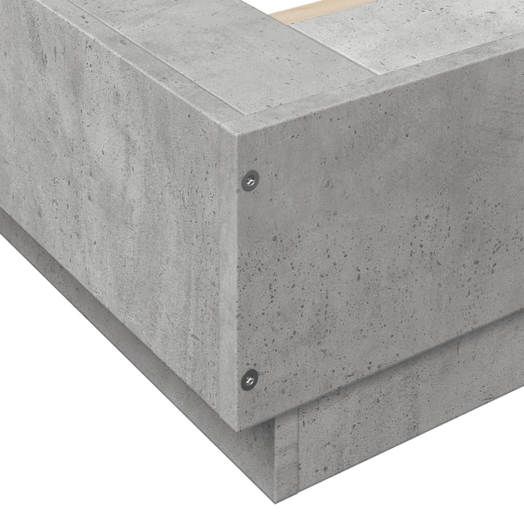 vidaXL Cadru de pat, gri beton, 140x190 cm, lemn prelucrat