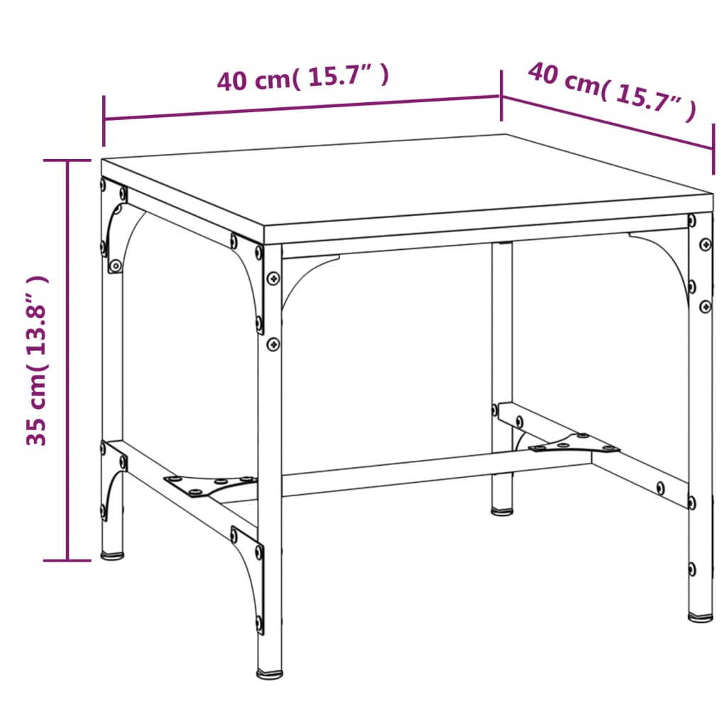 vidaXL Mese laterale, 2 buc. stejar maro 40x40x35 cm lemn prelucrat