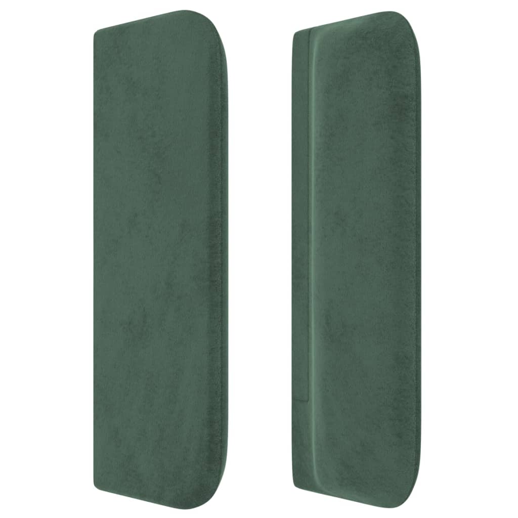 vidaXL Tăblie de pat cu aripioare verde închis 203x16x78/88 cm catifea