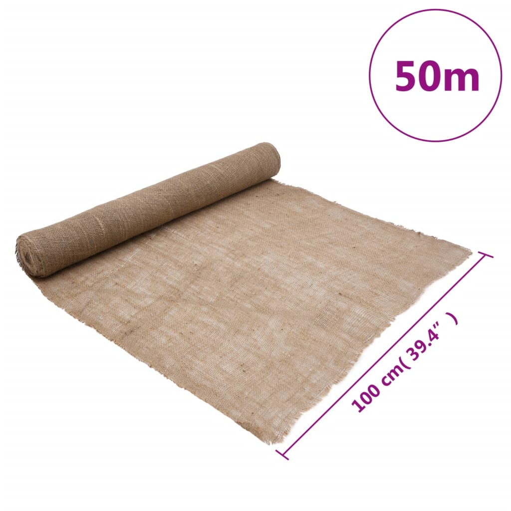 vidaXL Rulou de iută, 1x50 m, iută 100%, 200 g/m²