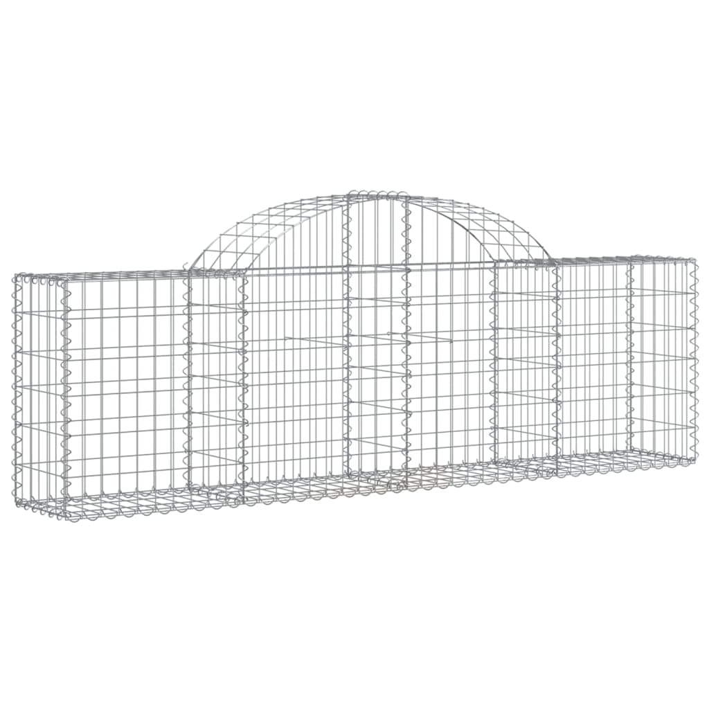 vidaXL Coșuri gabion arcuite 9 buc, 200x30x60/80 cm, fier galvanizat