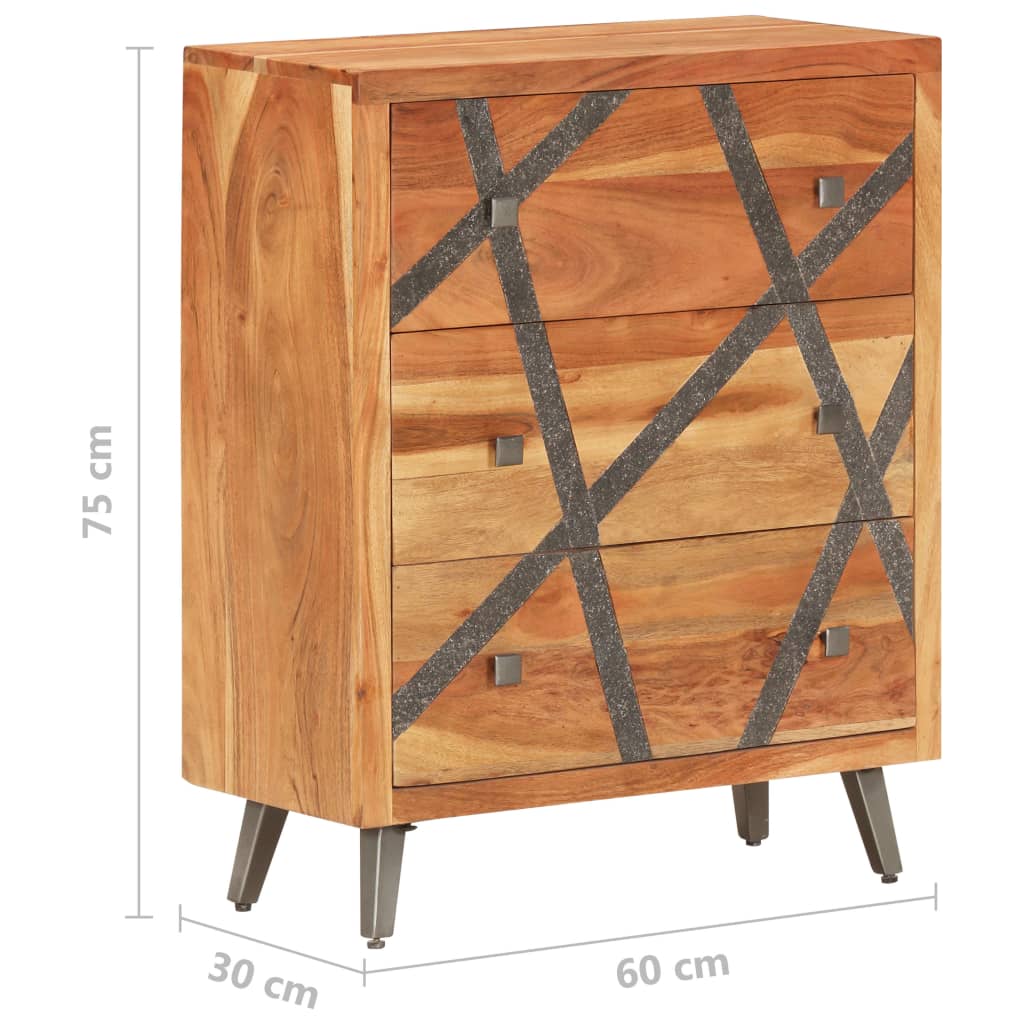 vidaXL Dulap, 60x30x75 cm, lemn masiv de acacia