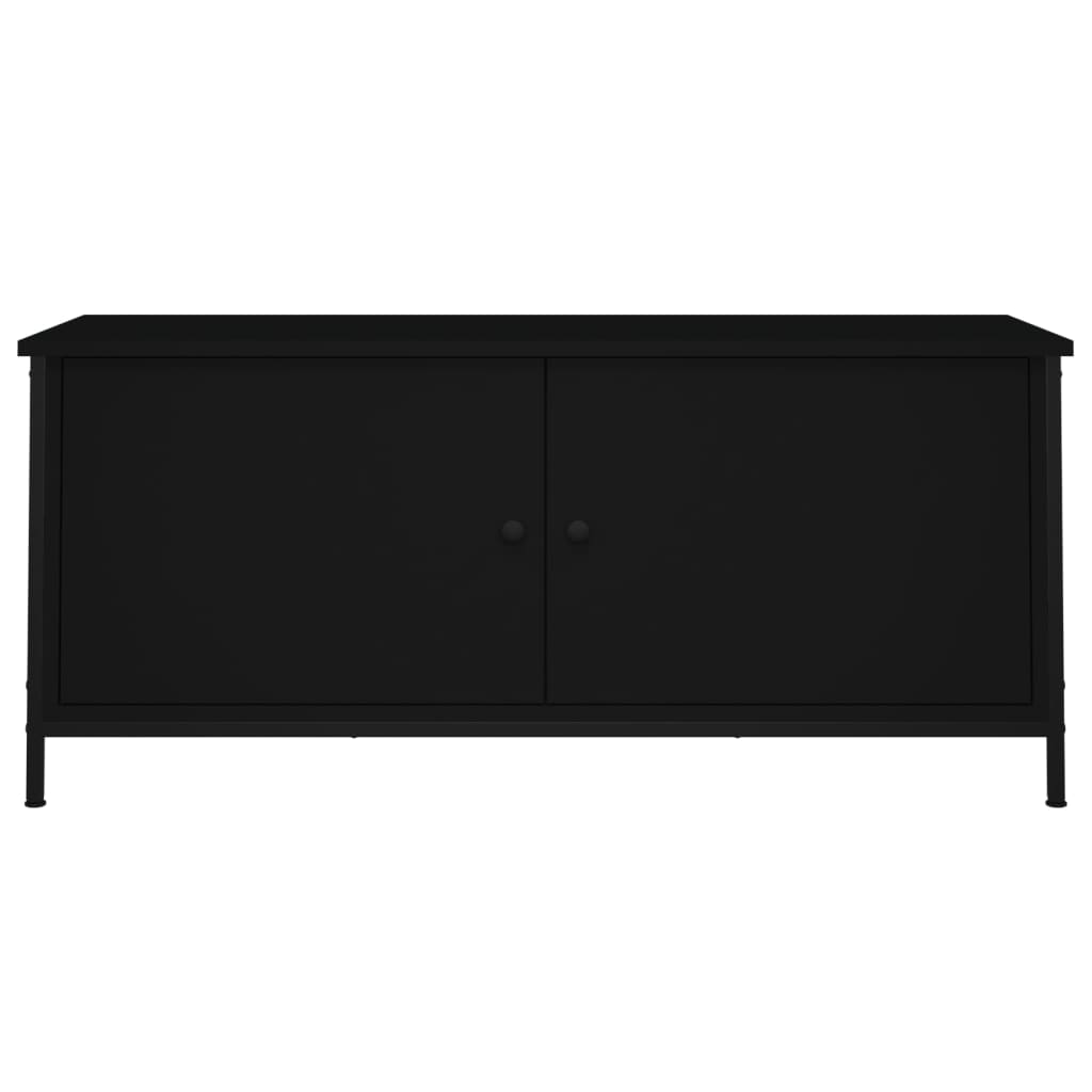 vidaXL Comodă TV cu uși, negru, 102x35x45 cm, lemn prelucrat