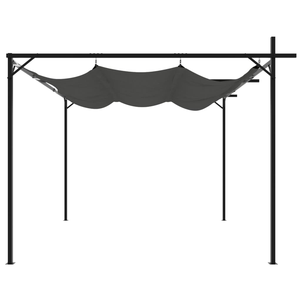 vidaXL Pergola cu acoperiș retractabil, antracit, 295x292x230 cm