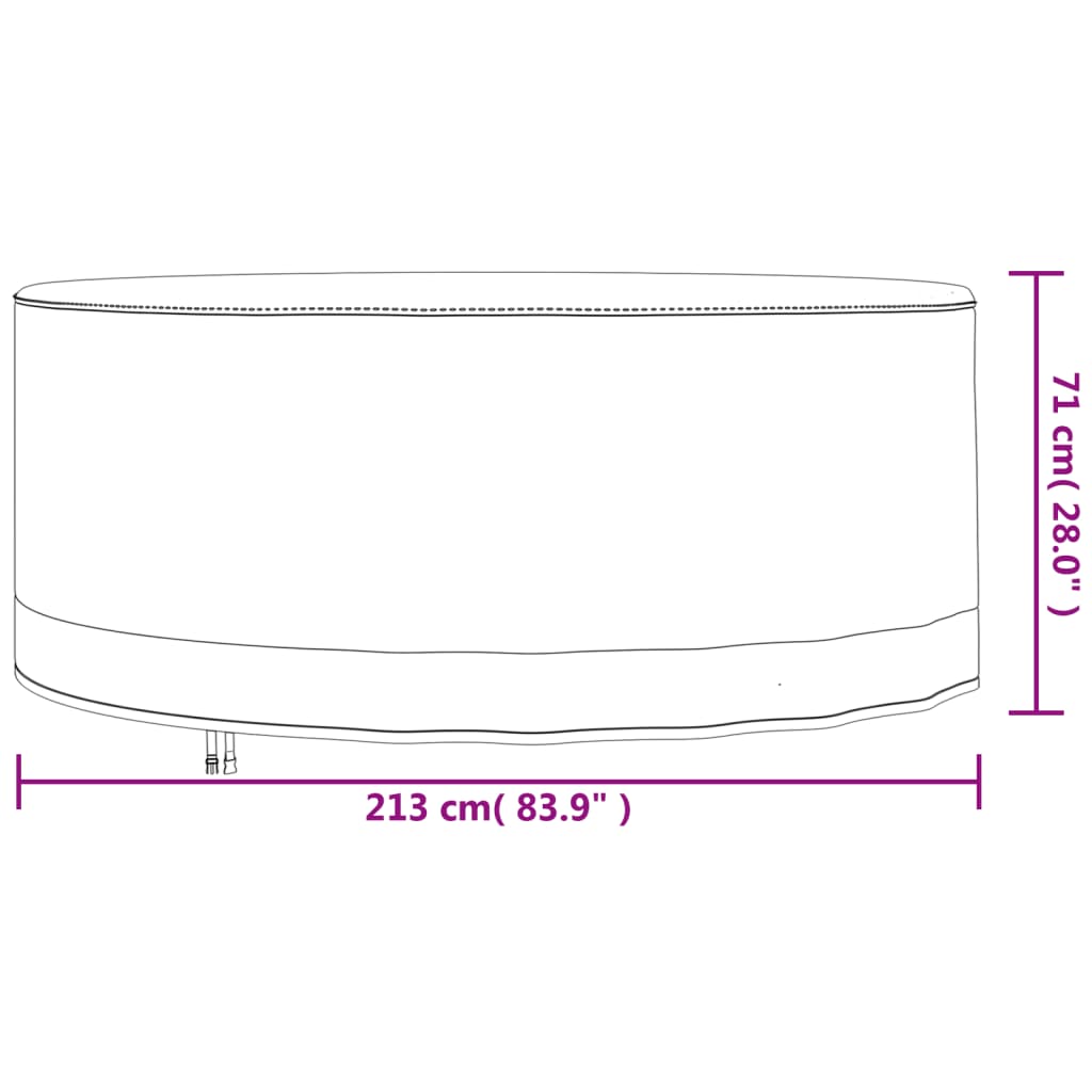 vidaXL Husă mobilier de grădină rotundă, bej, Ø 213x71 cm Oxford 600D