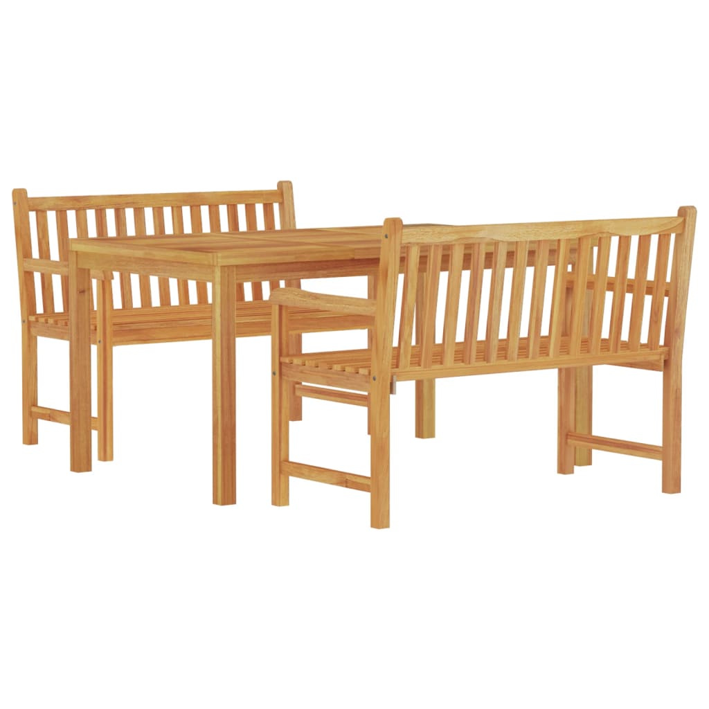 vidaXL Set de masă pentru grădină, lemn masiv de tec, 3 piese