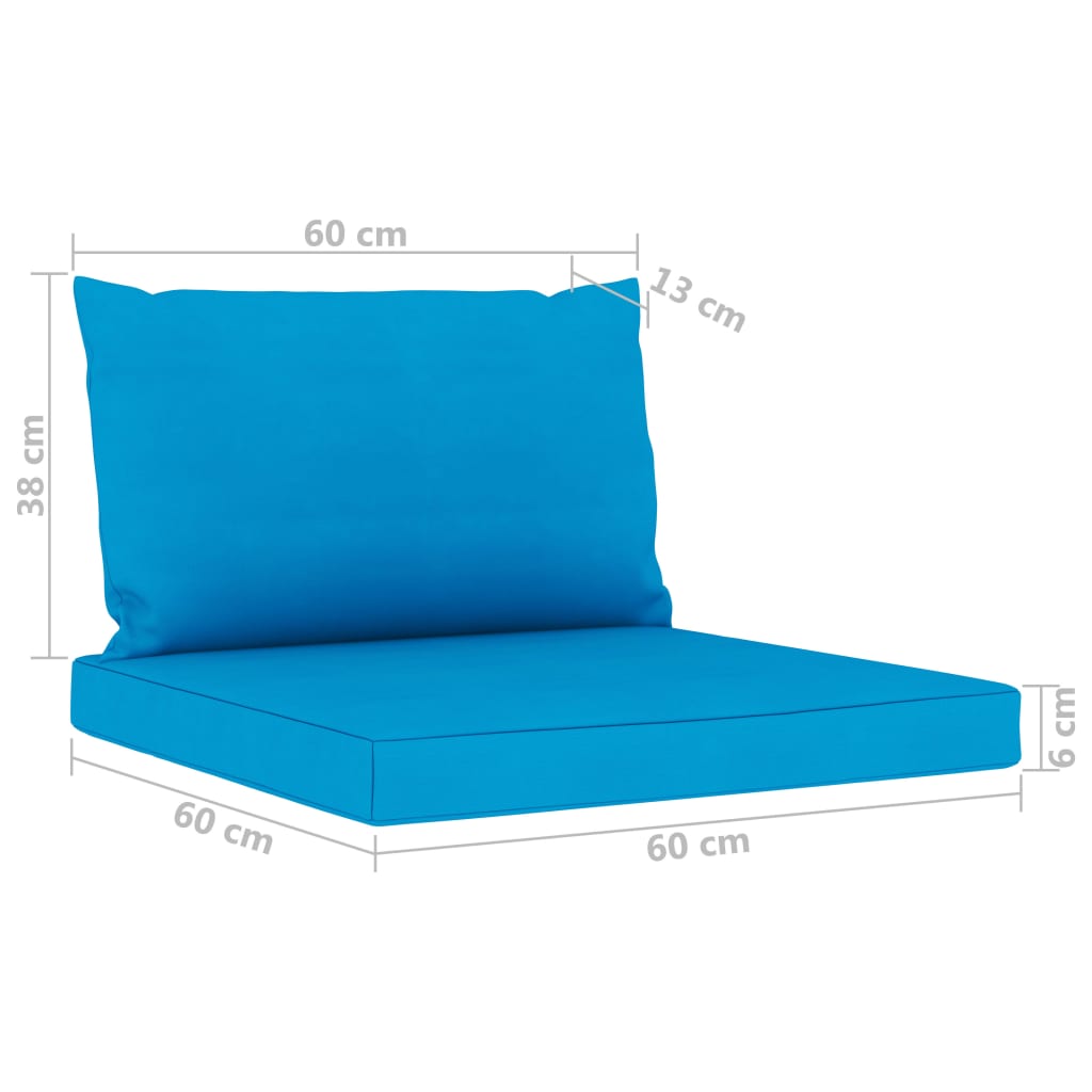 vidaXL Canapea de grădină cu 3 locuri, cu perne albastru deschis