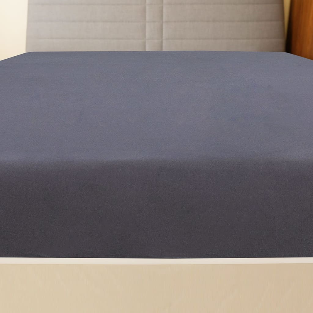 vidaXL Cearșaf de pat cu elastic, 2 buc., antracit, 100x200 cm, bumbac