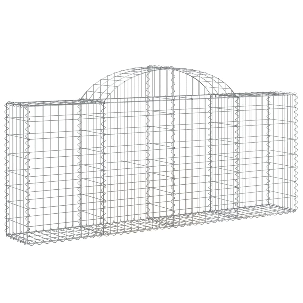 vidaXL Coșuri gabion arcuite 50 buc, 200x30x80/100 cm, fier galvanizat