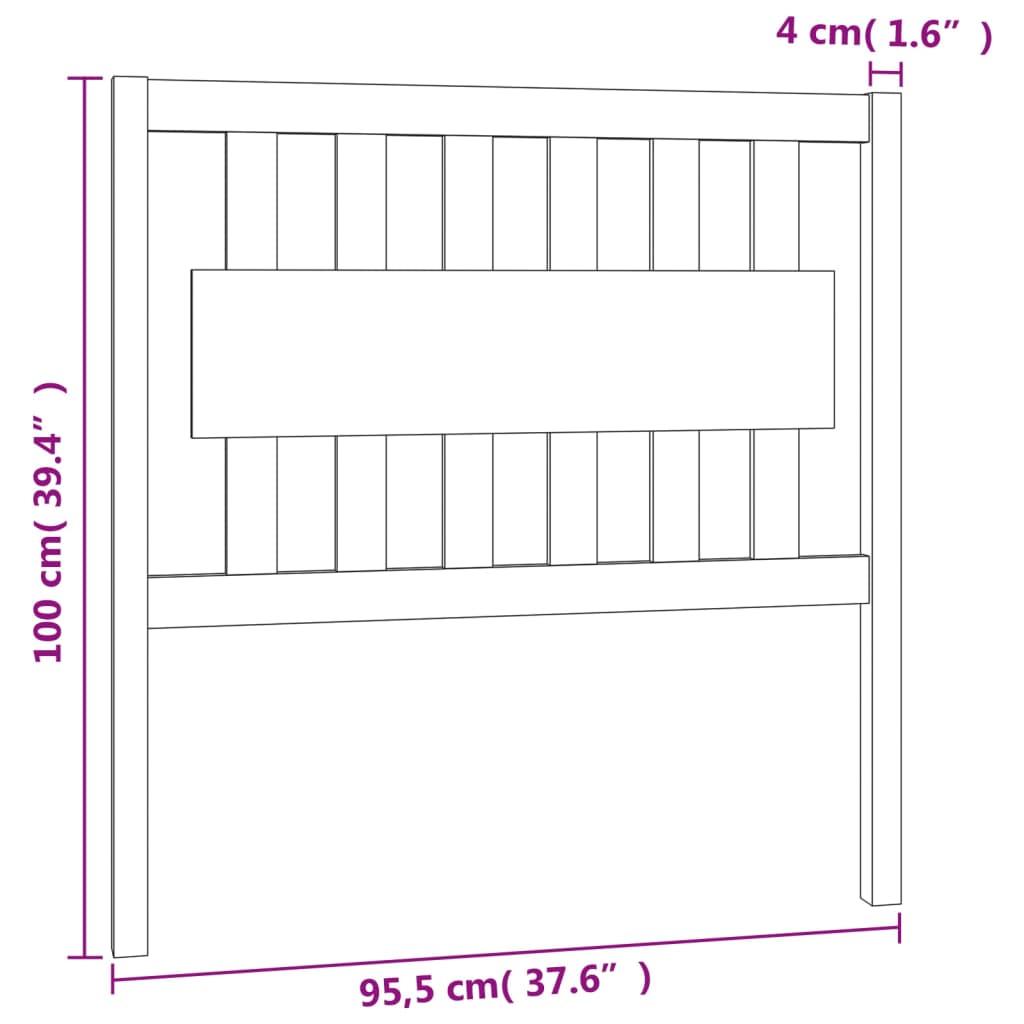 vidaXL Tăblie de pat, maro miere, 95,5x4x100 cm, lemn masiv de pin