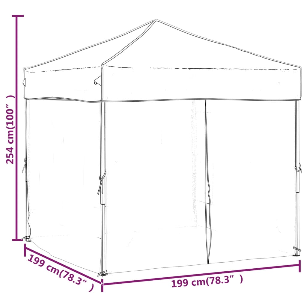 vidaXL Cort pliabil pentru petrecere, pereți laterali, antracit, 2x2 m